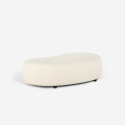 Pouf poggiapiedi bouclé panca in tessuto teddy bianco da salotto Doji Saldi
