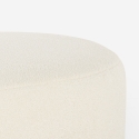Pouf poggiapiedi bouclé panca in tessuto teddy bianco da salotto Doji Sconti