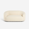 Set divano 2 posti curvo e pouf in tessuto teddy bouclé bianco Nydou Modello