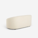 Set divano 2 posti curvo e pouf in tessuto teddy bouclé bianco Nydou Misure