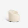 Set divano 2 posti curvo e pouf in tessuto teddy bouclé bianco Nydou Caratteristiche