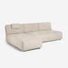 Divano 3 posti angolare beige componibile con chaise lounge modulare Mozy Vendita