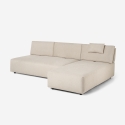 Divano 3 posti angolare beige componibile con chaise lounge modulare Mozy Modello