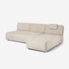 Divano 3 posti angolare beige componibile con chaise lounge modulare Mozy Modello
