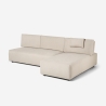 Divano 3 posti angolare beige componibile con chaise lounge modulare Mozy Sconti