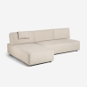 Divano 3 posti angolare beige componibile con chaise lounge modulare Mozy Offerta