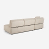 Divano 3 posti angolare beige componibile con chaise lounge modulare Mozy Stock