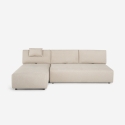 Divano 3 posti angolare beige componibile con chaise lounge modulare Mozy Saldi