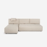 Divano 3 posti angolare beige componibile con chaise lounge modulare Mozy Saldi