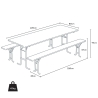 Set birreria tavolo panche legno feste giardino sagre 220x80 Stock