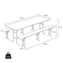 10 Set birreria tavolo panche legno feste sagre 220x80 3 gambe stock Scelta