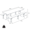 10 Set birreria tavolo panche legno feste sagre 220x80 3 gambe stock Scelta