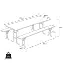10 Set birreria tavolo panche legno feste sagre 220x80 stock Stock