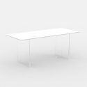 Tavolo pranzo cucina trasparente 140x80cm design moderno minimal Faust Vendita