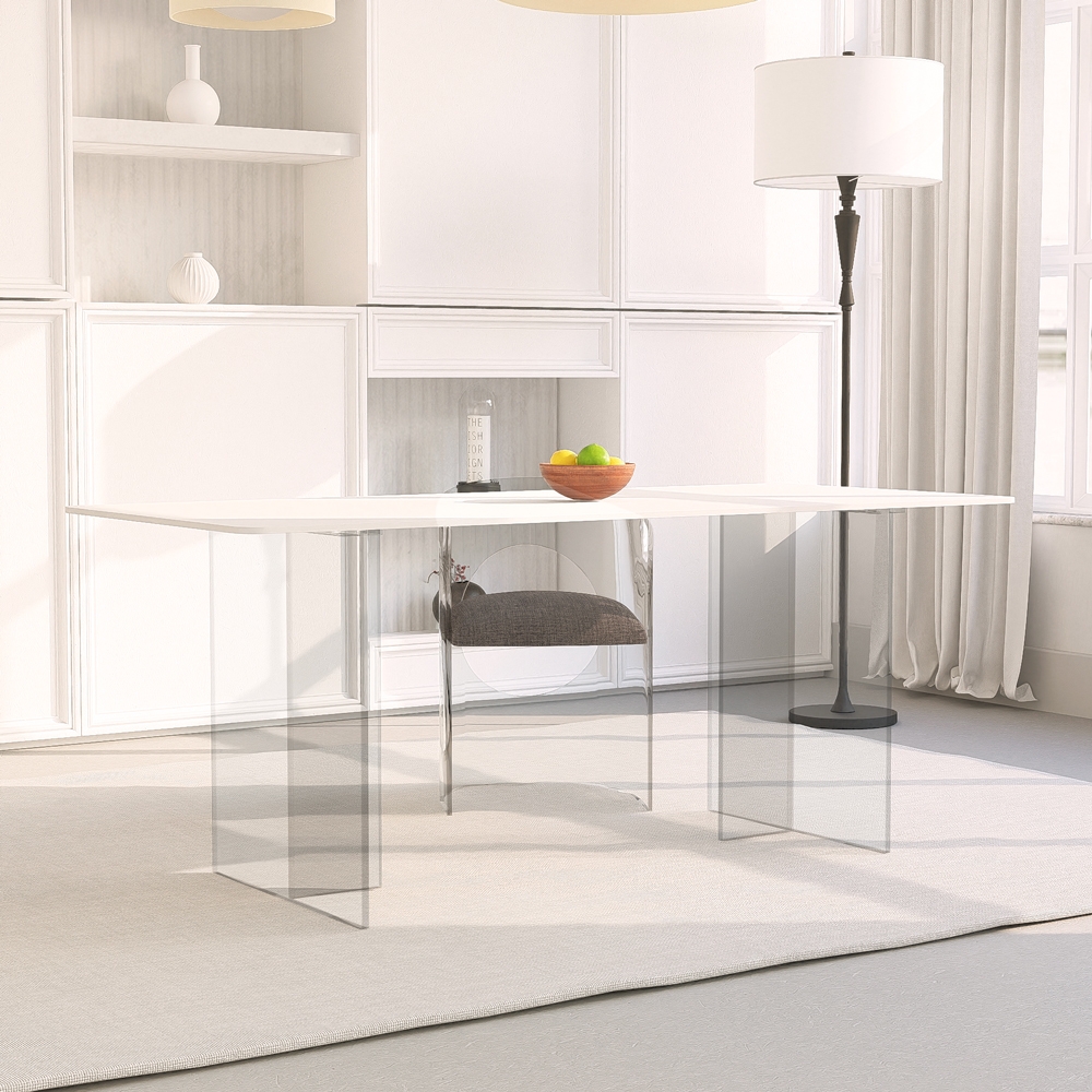 Tavolo pranzo cucina trasparente 140x80cm design moderno minimal Faust Promozione Tavolo pranzo cucina trasparente 140x80cm design moderno minimal Faust Promozione