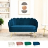 Divano a conchiglia 2 posti in velluto stile vintage gambe dorate Balos Catalogo