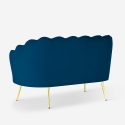 Divano a conchiglia 2 posti in velluto stile vintage gambe dorate Balos Modello