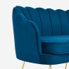 Divano a conchiglia 2 posti in velluto stile vintage gambe dorate Balos Caratteristiche
