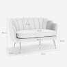 Schalensofa 2-Sitzer aus Samt im Vintage-Stil mit goldfarbenen Beinen Balos 