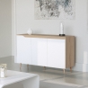 Credenza soggiorno 140cm moderna in legno 3 ante bianco scandinavo Talon Vendita
