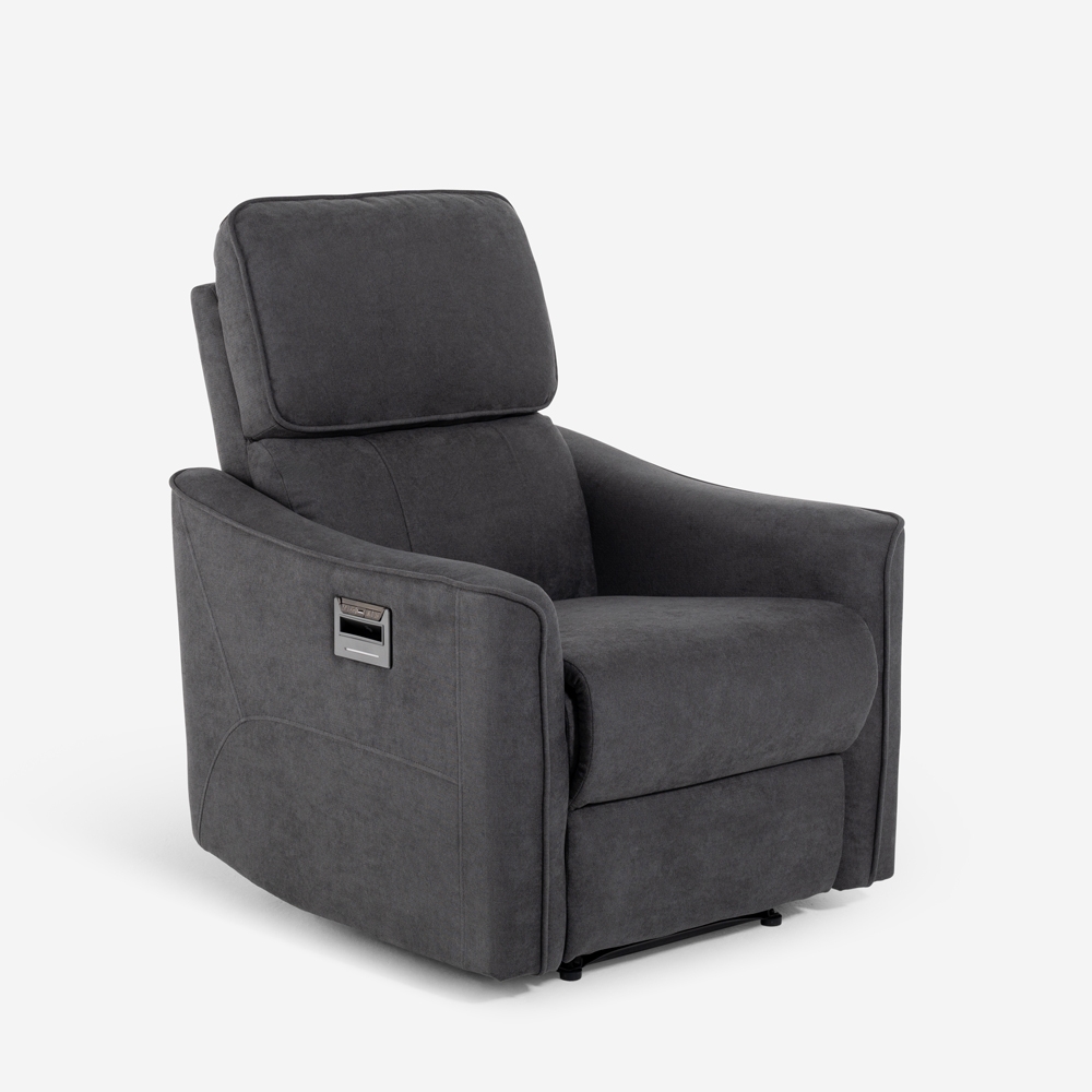 Poltrona relax reclinabile elettrica con caricatore wireless USB Eleonora Promozione Poltrona relax reclinabile elettrica con caricatore wireless USB Eleonora Promozione