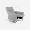 Moderner, manuell verstellbarer Relaxsessel aus Stoff Sabrina Lagerbestand