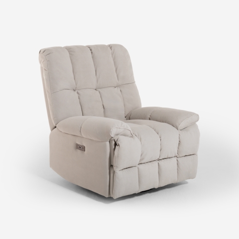 Fauteuil relax électrique inclinable en tissu avec chargeur USB Michelle Promotion