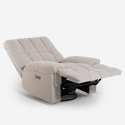 Poltrona relax elettrica reclinabile in tessuto con caricatore USB Michelle Offerta