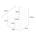 Poltrona salotto bergère in tessuto velluto reclinabile Ethron Lux 