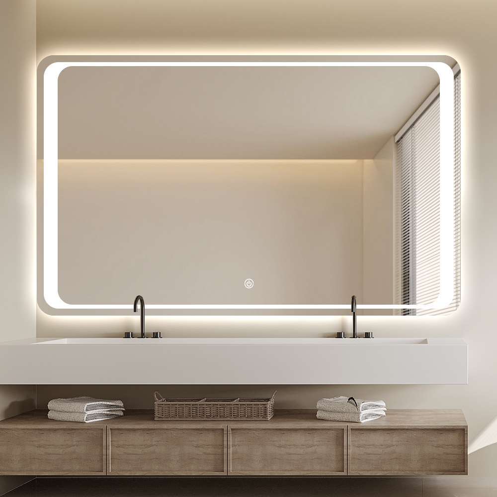 Specchio bagno rettangolare 130x80cm retroilluminato luce LED Morgen XL Promozione Specchio bagno rettangolare 130x80cm retroilluminato luce LED Morgen XL Promozione