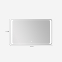 Specchio bagno rettangolare 130x80cm retroilluminato luce LED Morgen XL Stock