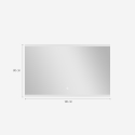 Specchio da bagno rettangolare retroilluminato 130x80cm luce LED Krona XL Stock