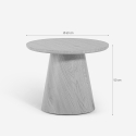 Tavolino basso rotondo da salotto 60cm da caffè in legno Falkland Sconti