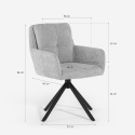 Sedia sala da pranzo cucina moderna girevole in tessuto grigio Varna Stock