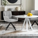 Sedia sala da pranzo cucina moderna girevole in tessuto grigio Varna Vendita