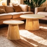 Tavolino basso rotondo da salotto 60cm da caffè in legno Falkland Vendita