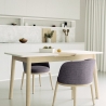 Table extensible en bois 115-145x80cm cuisine verre blanc noir Pixam Offre
