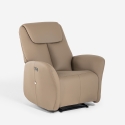Poltrona relax elettrica reclinabile design moderno con USB Jennifer Promozione