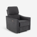 Poltrona relax elettrica ergonomica reclinabile in tessuto con USB Chiara Promozione