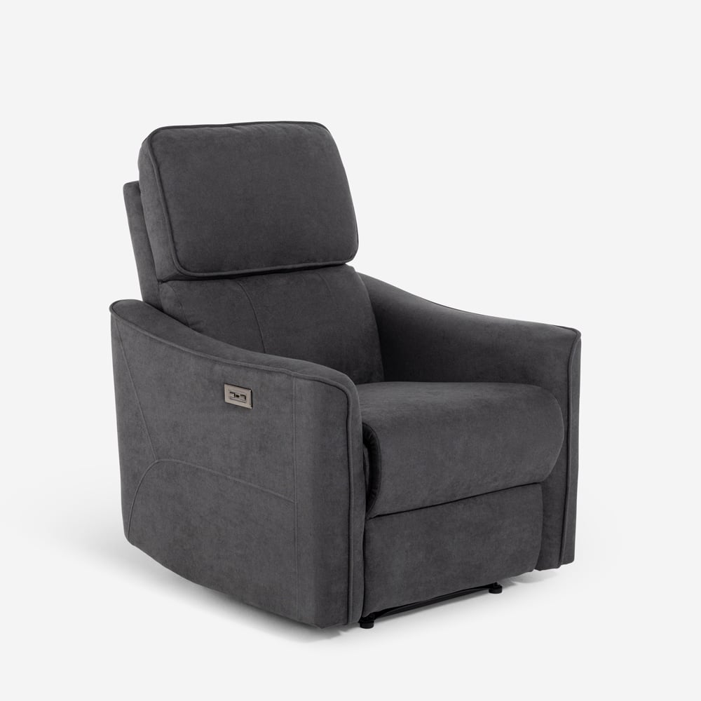 Poltrona relax elettrica ergonomica reclinabile in tessuto con USB Chiara Promozione Poltrona relax elettrica ergonomica reclinabile in tessuto con USB Chiara Promozione