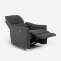 Poltrona relax elettrica ergonomica reclinabile in tessuto con USB Chiara Offerta