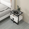 Comodino camera da letto con ricarica wireless luce LED e cassetto Klaas Saldi
