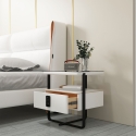 Comodino camera da letto con ricarica wireless luce LED e cassetto Klaas Sconti