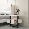 Comodino camera da letto con ricarica wireless luce LED e cassetto Klaas Sconti
