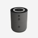 Comodino moderno rotondo con ricarica wireless luce LED e 2 cassetti Moho Offerta