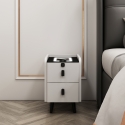 Comodino camera da letto bianco con luce LED e ricarica wireless Tainy Vendita