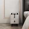 Comodino camera da letto bianco con luce LED e ricarica wireless Tainy Vendita