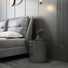 Comodino moderno rotondo con ricarica wireless luce LED e 2 cassetti Moho Saldi