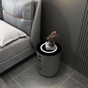 Comodino moderno rotondo con ricarica wireless luce LED e 2 cassetti Moho Sconti