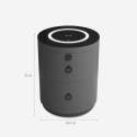 Comodino moderno rotondo con ricarica wireless luce LED e 2 cassetti Moho Stock